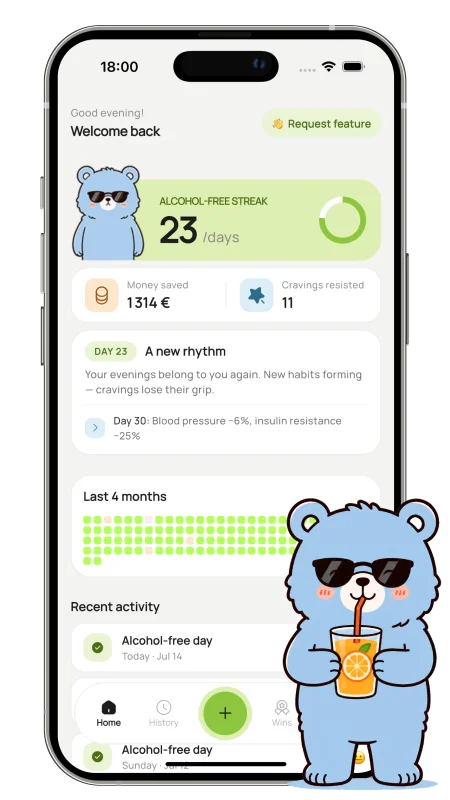 sober bear app screenshot